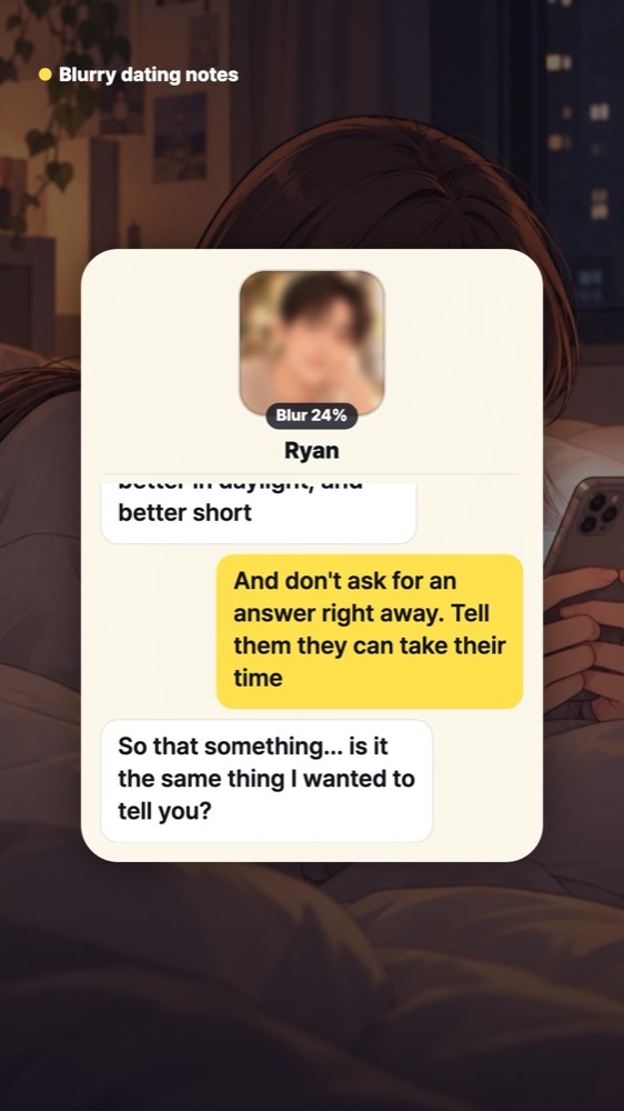 Chat screen where two people agree that important things are better said in the daytime, briefly, and without asking for an instant reply