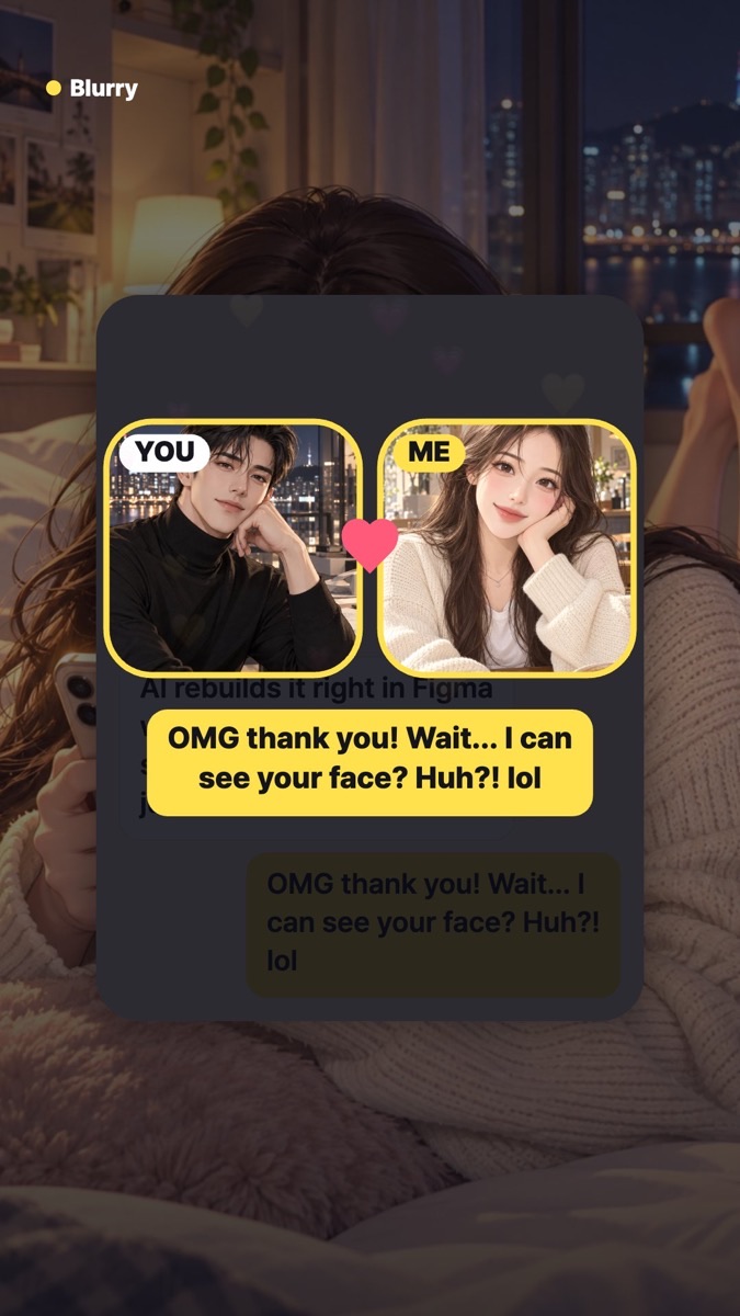 Both photos become clear at the end of the chat on Blurry