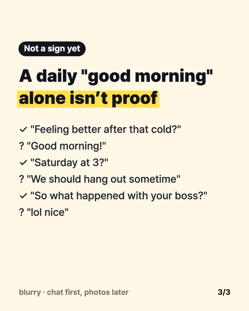 Card comparing texts that show interest with texts that are too early to read into