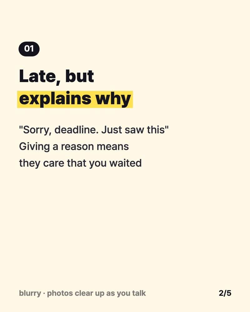 Late but explains why